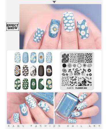 KADS Sunflower Nail Stamping Template - Flower 066 | DIY Nail Art Stencil & Decoration Plate for Stunning Nails - Buy Online on GoSupps.com