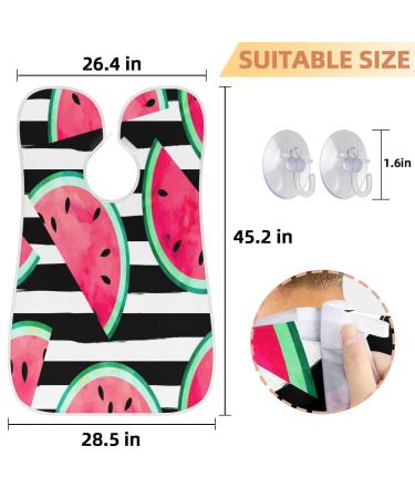 Watermelon Stripe Beard Bib - Waterproof Hair Catcher Apron for Men Non-Stick Grooming Cape with Suction Cups Perfect Gift for Shaving & Trimming - Buy Online on GoSupps.com