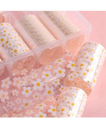 Qbkohphifm 10 Rolls Mini White Flower Nail Transfer Foils Nail Sticker Nail Decals for Nail Art Spring Summer Floral Theme Nail Foil Transfer - Buy Online on GoSupps.com