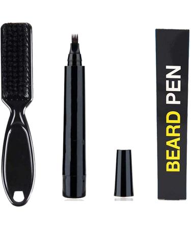 Beard Filling Pen Kit Salon Hair Engraving Styling Eyebrow Tool Beard Pencil Filler Waterproof Long Lasting Coverage & Natural Finish Beard (Brown)