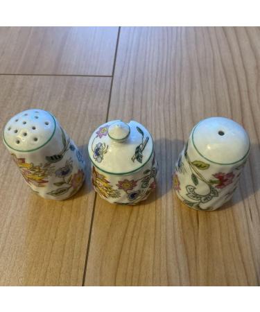 British Minton Haddon Hall Seasoning Set Salt Pepper Mustard