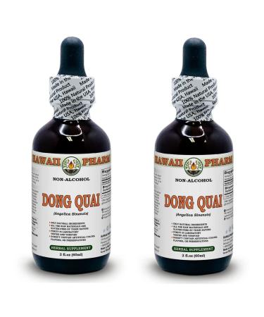 Dong Quai Alcohol-Free Liquid Extract Organic Chinese Angelica (Angelica sinensis) Dried Root Glycerite Hawaii Pharm Natural Herbal Supplement 2x2 oz 4 Fl Oz (Pack of 1)