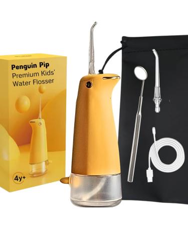 Penguin Pip Kids' Premium Water Dental Flosser Cordless for Teeth 3 Modes Dental Oral Irrigator Soft Normal Pulse Beginners Braces Robust Antislip IPX7 Waterproof Powerful Battery Life Water Pick