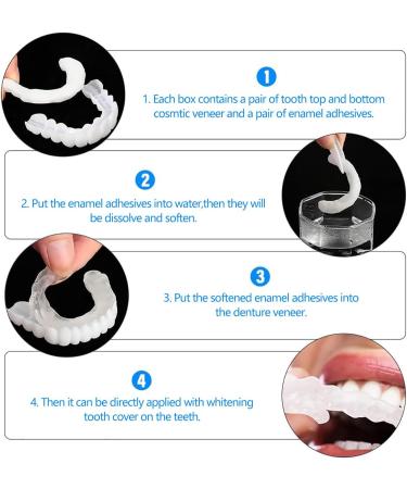 Fluktrix 2 Pairs of Artificial Teeth | Temporary Smile Veneers for a Beautiful Smile | Upper & Lower Cosmetic Dentures - Buy Online on GoSupps.com