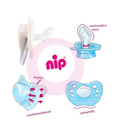 NIP Spar-Set Silikon Schnuller Family Gr 3 (18-32 Mo) - 6 Pack Girls BPA Free Made in Germany - International Shipping Available - Buy Online on GoSupps.com