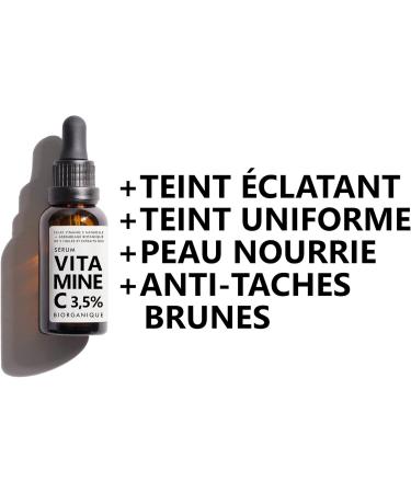 VITAMIN C Face Serum | 100% natural | With Organic Jojoba Oils + Organic Rosehip/Organic Licorice Extracts + Organic Marshmallow | Radiant/even complexion + Anti-Dark Spots + Elasticity | 30ml/9 ingredients - Buy Online on GoSupps.com