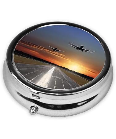 Portable 3 Compartment Round Pill Box - Mini Decorative Travel Medicine Organizer for Vitamins & Tablets - Buy Online on GoSupps.com