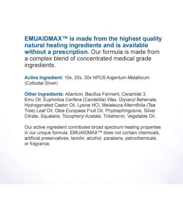 EMUADMAX Ointment 0.5oz - Maximum Strength Eczema Cream for Athletes Foot, Psoriasis, Jock Itch, Rash & Skin Yeast Infection - Buy Online on GoSupps.com