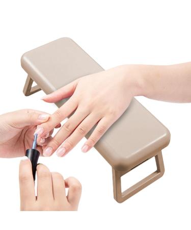 Nail Hand Rest - Comfortable Stable Arm Rest for Nails - Foldable Hand Stand for Nails Nail Armrest Hand Holder for Acrylic Nails Brown