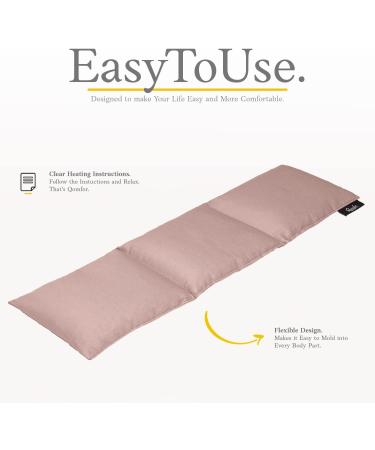 Grain Cushion - Wheat & Cotton Heat Pad for Pain Relief | Soft Spelled Pillow 46x12 cm - Perfect Gift for Back Neck & Shoulder Relief - Pink - Buy Online on GoSupps.com