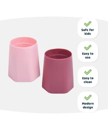 Tiny Twinkle Training Cup 2 Pack - Silicone Cups for Baby Led Weaning - Soft Open Cup for Independent Drinking (Pink Burgundy) - Buy Online on GoSupps.com