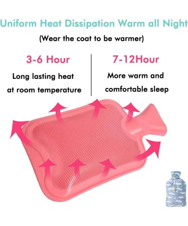 Drizzle Pink Hot Water Bottle Hot Water Bag Cover Opaque Premium Classic Rubber Bottle Great for Pain Relief Cloud - Buy Online on GoSupps.com