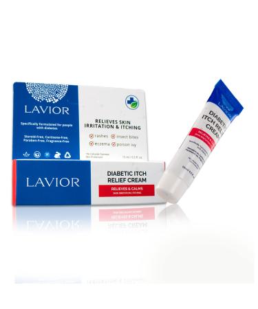 Lavior Diabetic Itch Relief Cream - with Colloidal Oatmeal & Botanical Ingredients for Dry Itchy Skin Diabetic Skin Non-Greasy Free of Steroid Fragrance & Parabens Pack of 1