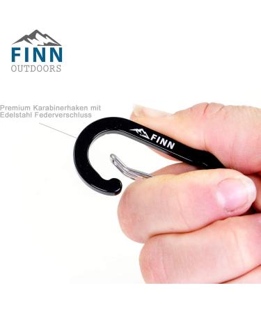 2 Pack Finn Outdoors Spiral Cable & Keychain Lanyard - Versatile Fuse Band with Carabiner for Boating Fishing & Outdoor Use - Black - Buy Online on GoSupps.com