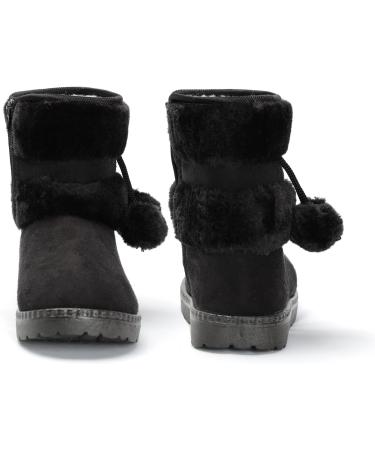 Yeeteepot Baby Winter Snow Boots for Girls and Boys - Warm Lined Anti-Slip Toddler Shoes - Black, Size 4.5 UK - Buy Online on GoSupps.com