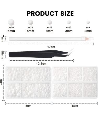 AUREHEN 10000PCs White Resin Flat Back Rhinestones Kit with Tools for Nail Art & DIY Decoration - Buy Online on GoSupps.com