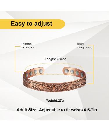 Shop Stylish Copper Bracelets for Women - Dragon & Phoenix Adjustable Magnetic Jewelry Gift - Buy Online on GoSupps.com
