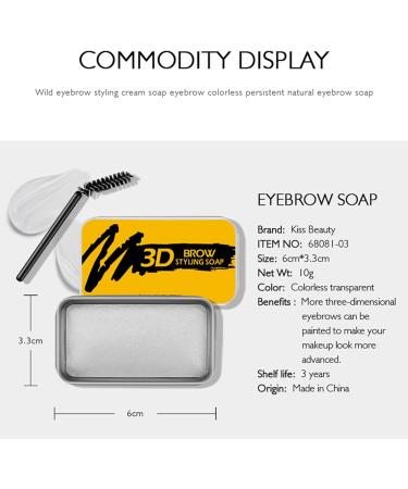 Eyebrow Soap Kit Eyebrow Gel Clear with Eyebrow Brush Transparent longlasting styling balm for natural eyebrows eyebrow pomade Raxove - Buy Online on GoSupps.com