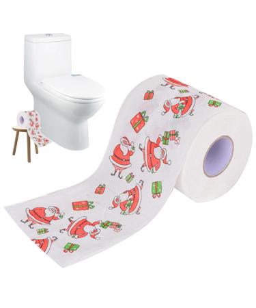 Merry Christmas Toilet Paper - 2/5 Rolls Christmas Toilet Paper Roll Santa Holiday Toilet Paper Fun Tissue Napkin Prank Novelty Colored Toilet Paper Santa Printed Paper Towels Gift