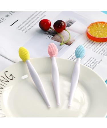 Double Side Nose Brush Silicone Beauty Nasal Blackhead Removing Long Handle Blackhead Clean Tools Skin Cleaning Tools for Home - Rose Red - Buy Online on GoSupps.com