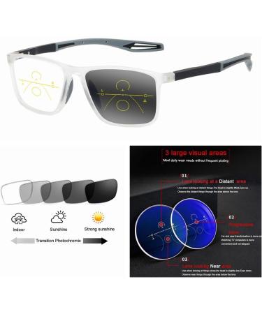 EFLAL Multifocal Progressive Sports Glasses - Photochromic Outdoor Golf & Running +1.0 to +3.0 - Transparent Gray - Buy Online on GoSupps.com