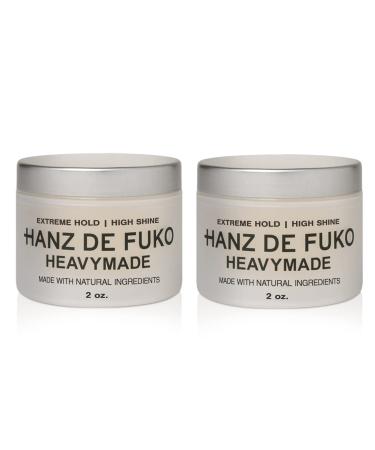Hanz de Fuko Heavymade  Premium Mens Hair Styling Pomade  Extreme Hold, High Shine  Vegan, Certified Organic Ingredients, 2 oz.  2 Pack