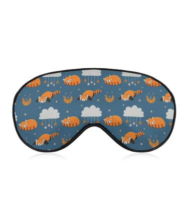 Sleeping Red Panda Pattern Sleep Mask Comfortable Soft Eye Mask with Adjustable Head Strap Blindfold Eyeshade