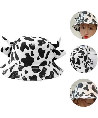 SOIMISS Cow Bucket Hat Reversible Fisherman-Cap with Cute Horn Ears Cotton Summer Sun Cap Hat for Women Teen Girl - Buy Online on GoSupps.com