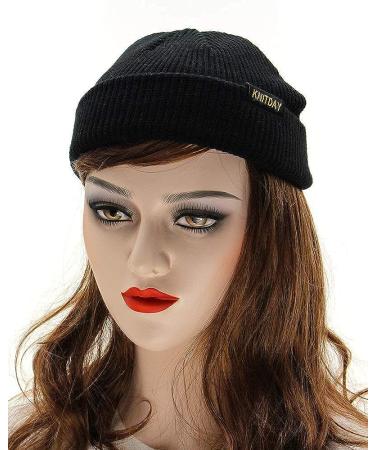KNITDAY Fisherman Beanie Trawler Sailor Skullcap Knit Short Hat - Unisex Black - Buy Online on GoSupps.com