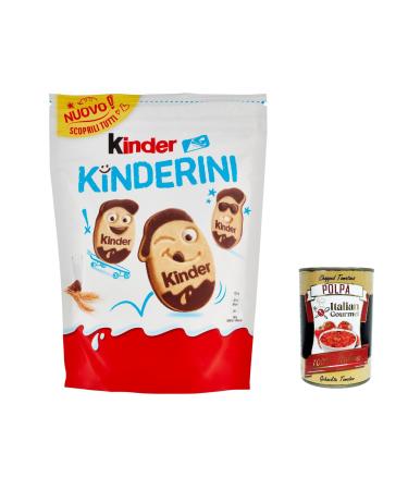 Italian Gourmet E.R. Kinderini Pack of 3 Milk and Cocoa Shortbread Biscuits 250g + Italian Gourmet Pulpa 400g