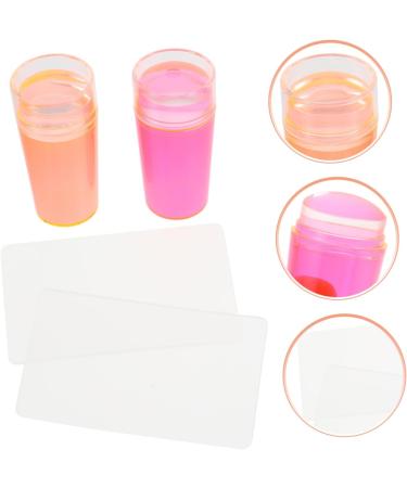 Healeved 2sets Nail Stamp Set Nail Art Pegboard Accessories Nail Polish Stampers Manicure Stamper Nail Beauty Tool Nail Accessories French Nail Stamper Clear Silica Gel Girl Scraping Board 3x3cm As Shown - Buy Online on GoSupps.com