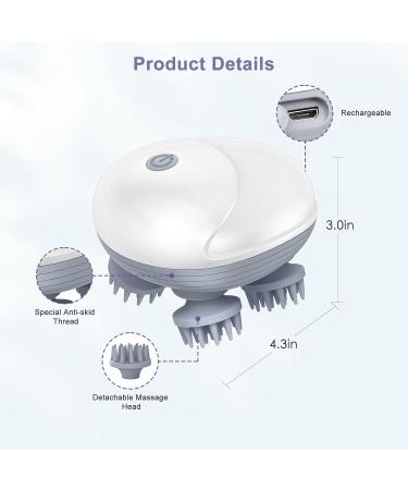 OQIMAX Portable Electrical Head Massage Device - 4 Massage Heads 3 Modes IPX6 Waterproof Wireless & USB Charging Relaxation & Deep Cleaning - Buy Online on GoSupps.com