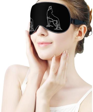Wolf Howling Sleep Mask - Adjustable Strap Eye Cover for Sleeping, Blocking Light - Men and Women - Buy Online on GoSupps.com