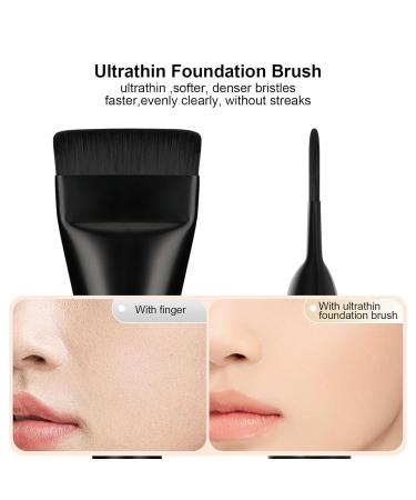 Premium Flat Foundation Brush & Face Mask Spatula - Korean Makeup Tool for Liquid Foundation & Cream Blending (Black - Buy Online on GoSupps.com