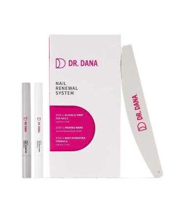 Dr. Dana Nail Repair for Damaged Nails - Nail Strengthener for Thin Nails, Nail Strengthener for Damaged Nails - Nail Products with Exfoliator, Primer Nail Buffer, and Moisturizer for Brittle Nails