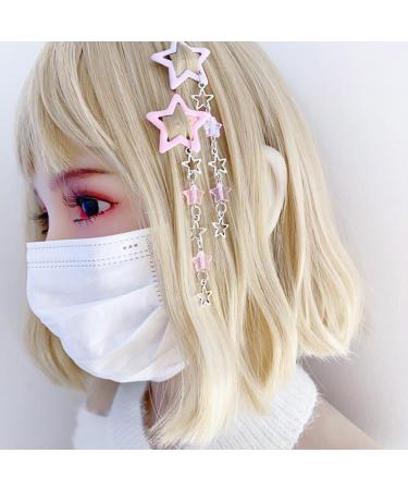 hgnxa Star Fringe Pendent Hair Clip Hairpin with Pentastar Decoration Colorful Hair Barrette for Girls Style Ornaments Yellow - Buy Online on GoSupps.com