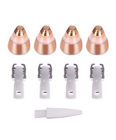 4 Pack Flawless Replacement Head, Facial Hair Removal Tool for Women Smooth Finishing, With Cleaning Brush(Rose Gold)