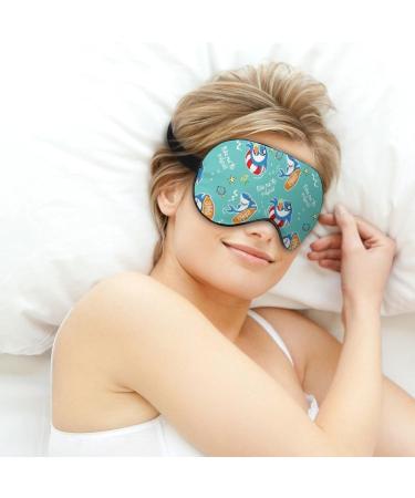 Funny Cartoon Shark Sleep Mask - Light Blocking Eye Mask for Men & Women | Adjustable Soft Sleep Shade - Buy Online on GoSupps.com
