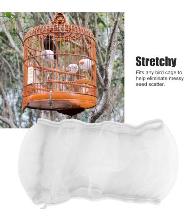 2Pcs Bird Cage Cover Seed Catcher - Universal Parrot Cage Accessories | 26.0-52.0Inx6.7In, Lightweight Polyester Mesh Skirt Guard - Small-White - Buy Online on GoSupps.com