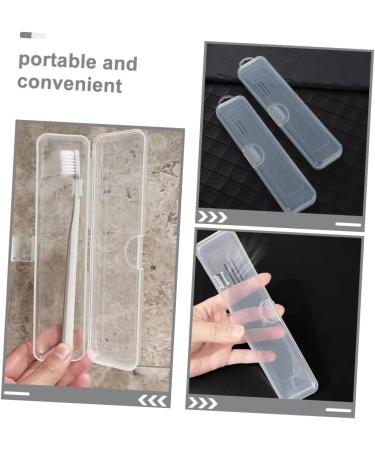 Exceart Transparent Toothbrush Case - Travel Storage Box for Toothbrush & Cutlery | Versatile White Plastic Travel Container - Buy Online on GoSupps.com