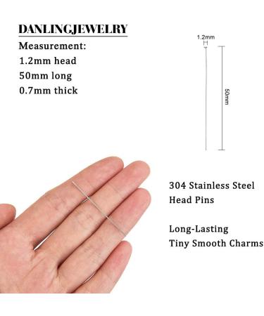 DanLingJewelry 304 Stainless Steel Flat Head Pins 1.97 Inch (50mm) - 23 Gauge - Pack of 100 - Jewelry Making Essentials - Buy Online on GoSupps.com
