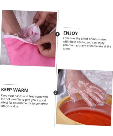 minkissy 2 Sets Hand and Foot Care Set Plastic Glove Liners Paraffin Wax Cover Hand Care Exfoliating Scrub Accessory Paraffin Socks Hand Use Work Bath Set Cotton Gloves (foot Covers) - Buy Online on GoSupps.com