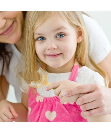 Vicloon U Shaped Toothbrush Set for Kids (7-12 Years) - Soft Silicone Bristles - Pack of 2 - Yellow - Buy Online on GoSupps.com