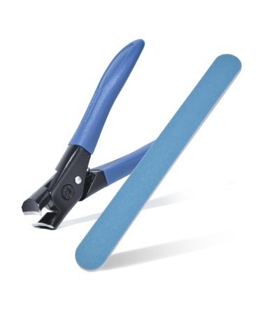KADS Nail Clipper Heavy Duty Toe Nail Cllipper Set for Thick Nails Anti-Splash Finger Nail Clippers with Nail File (Blue)