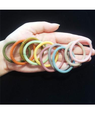 Spiral Hair Ties 100Pcs - No Crease Coil Elastic Hair Ties for Women & Girls - Buy Online on GoSupps.com