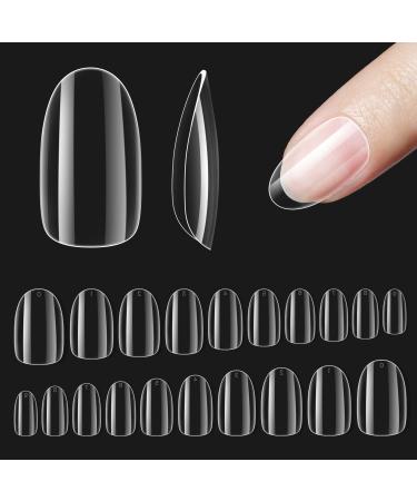 Beetles Gel Nail Tips Short Oval Shape 500Pcs Clear Soft Gel Nail Tips Pre-shaped Full Cover False Nails Gelly Tips for Gel Nail Polish Soak off Easy Nail Extensions Acrylic Press on Nails Diy Nails 2-Short Oval 500pcs (Clear) 500 Piece Assortment