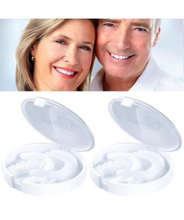 Dazzluxe artificial teeth 2 pair of temporary cosmetic prosthesis snap-in-toothing furnier self-confidence smile vein false teeth to cover bad teeth brightening dental alternative