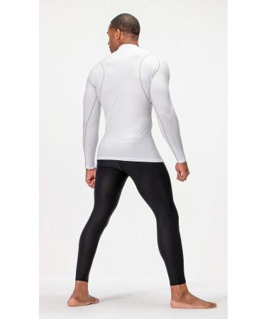 DEVOPS Men's Athletic Turtle Neck Compression Shirts 3 Pack - X-Large White (Gray) - Buy Online on GoSupps.com