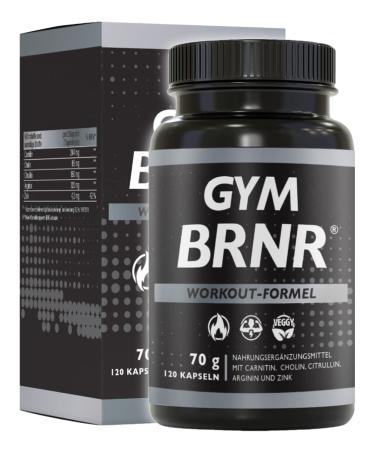 Gym Brnr Pre workout fitness formula with L-carnitine citrulline arginine metabolism matrix with choline amino acids highly dosed 120 capsules - Buy Online on GoSupps.com