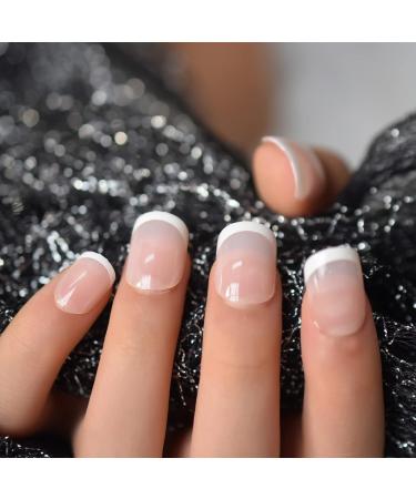 120pcs Child Fake Nails - Short Round Press On Nails - Kids French Style White Tips - Cute Christmas Party Show - 5 * 24pcs Packs - Buy Online on GoSupps.com